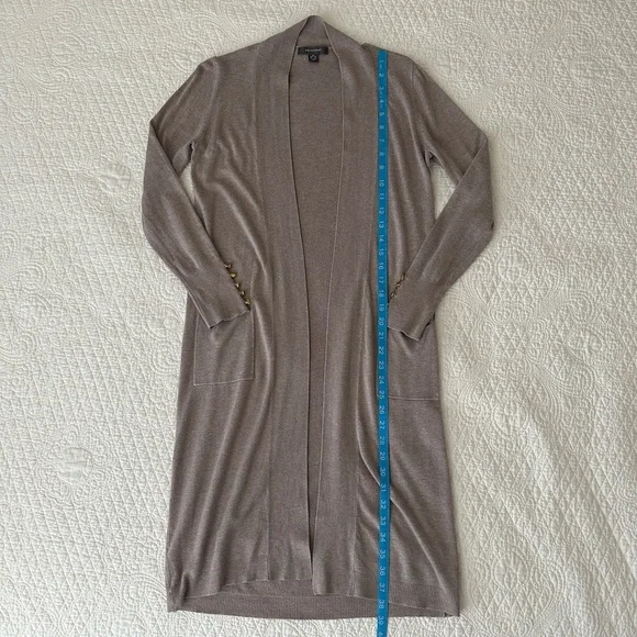 Primark Long Taupe Tan Duster Cardigan Sweater Women's XS - Picture 7 of 7